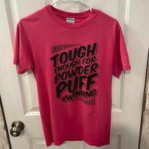 hot pink powder puff shirt